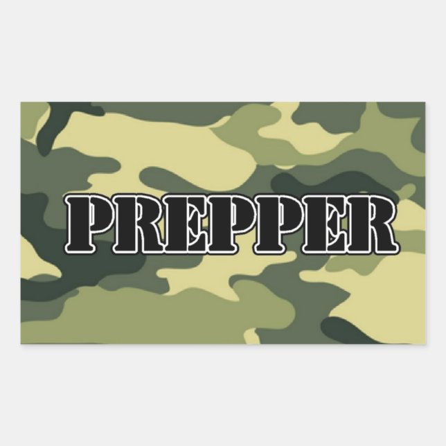 Prepper Camo Rektangulärt Klistermärke (Framsida)