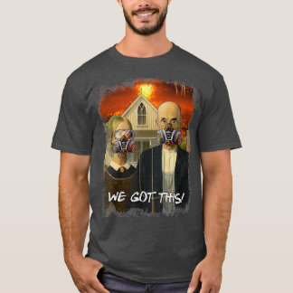Preppers Gifts American Gothic Parody Doomsday T Shirt