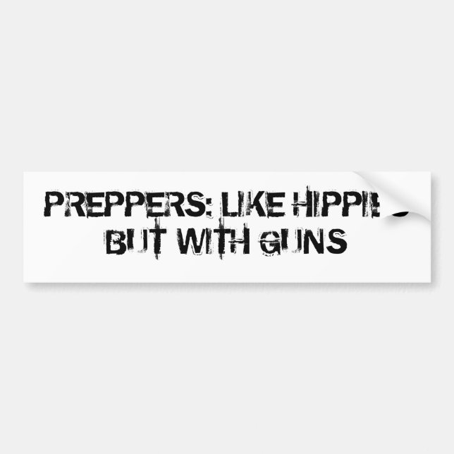 Preppers: Som hippies men med vapen Bildekal (Framsidan)