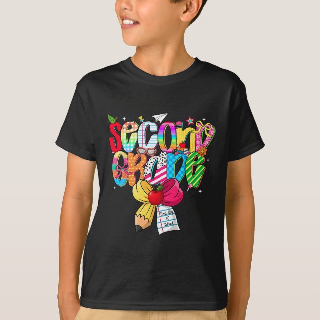 Preppy 2:a klass drömteam tillbaka till skolan lär t shirt (Framsida)
