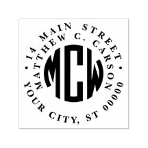 Preppy 3 Initialer Cirkelmonogram Inramad adress