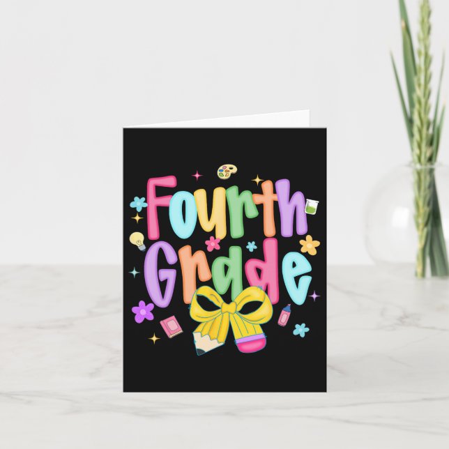 Preppy 4:e klass tillbaka till skolan första dagen kort (Framsida)