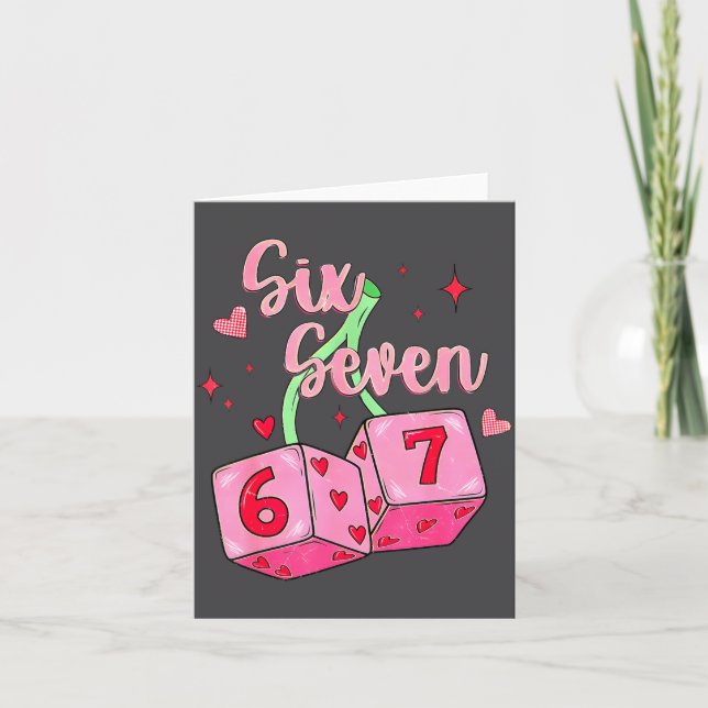 Preppy 67 Alla hjärtans dag Six Seven Tärningar 6  Kort (Framsida)