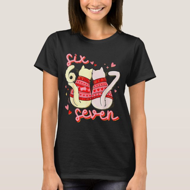 Preppy 67 Valentine Six Seven Cat 6 7 Men Women Ki T Shirt (Framsida)