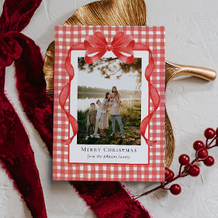 Preppy Akvarell Band Gingham Julkort