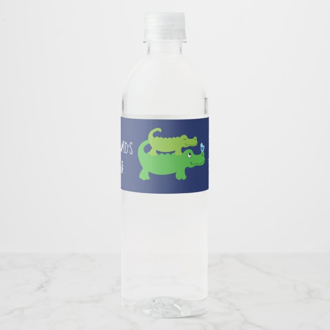 Preppy Alligator Baby Pojke Vattenflaska Etikett (Framsida)