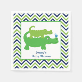 Preppy Alligator Chevron Rand Napkin Pappersservett