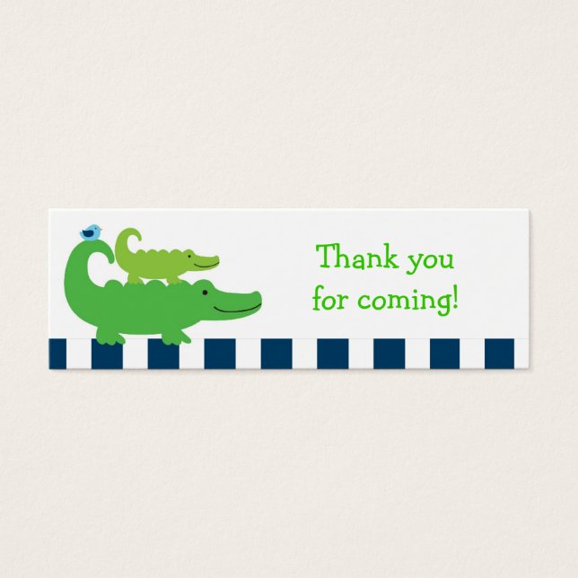 Preppy Alligator Goodie Bag Märkres Gift Märkres Litet Visitkort (Framsidan)