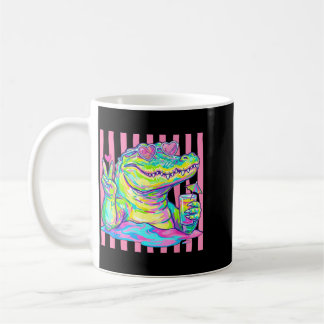 Preppy Alligator Heart Solglasögon Ed Estetik Somm Kaffemugg