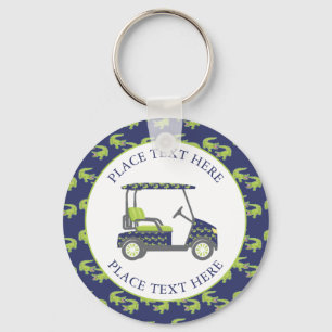 Preppy Alligatorer Golfkärra Nyckelring