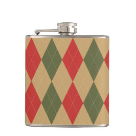 Preppy Argyle Khaki Army Green Red Personalized Fickplunta