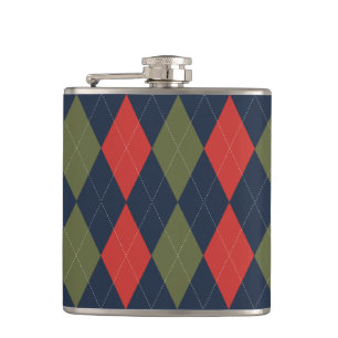 Preppy Argyle Marin Khaki Armégrön Personlig Fickplunta