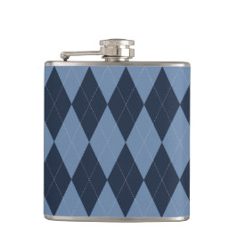 Preppy Argyle Marinblå & Blå Personliga Bröllopsmä Fickplunta