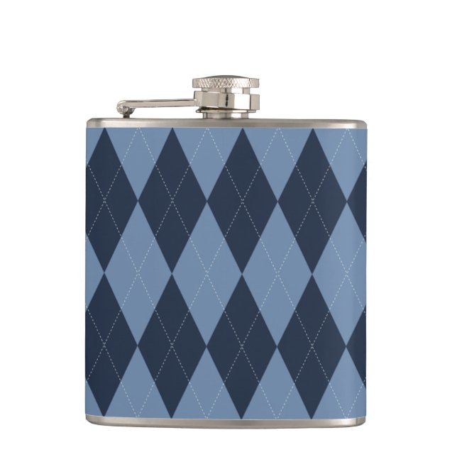 Preppy Argyle Marinblå & Blå Personliga Bröllopsmä Fickplunta (Framsidan)