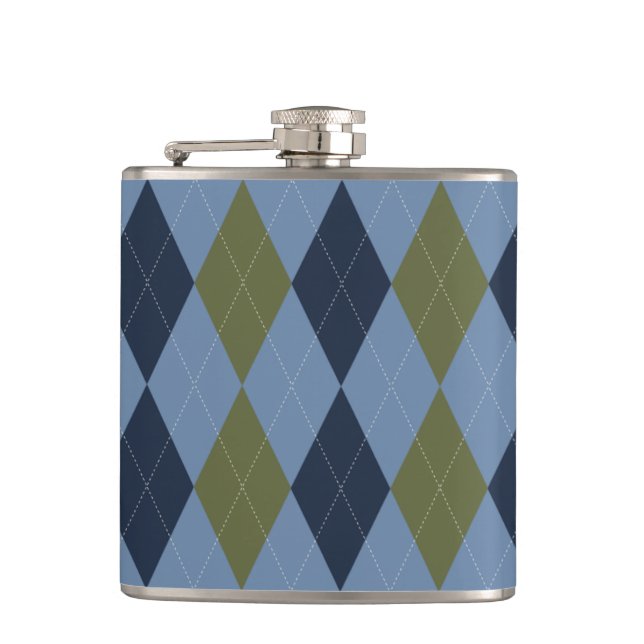 Preppy Argyle Smoke Blue Green Navy Personalized  Fickplunta (Framsidan)