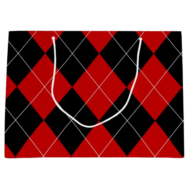 Preppy Argyle Tartan Diamond Play Red Black (Framsidan)