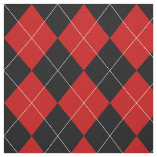 Preppy Argyle Tartan Diamond Play Red Black Tyg