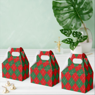 Preppy Argyle Tartan Diamond Play Red Grönt Presentaskar