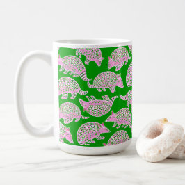 Preppy Armadillos Rosa Grönt Kaffemugg