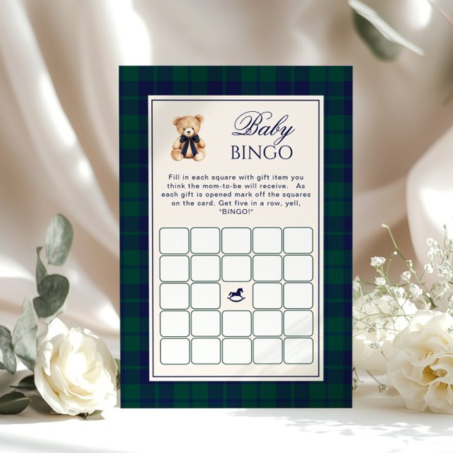 Preppy Baby v Bingo Teddy Bear Navy Plaid game (Skapare uppladdad)