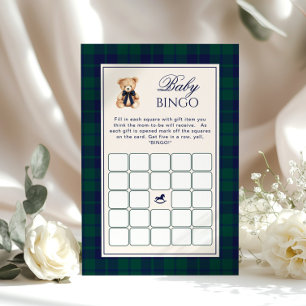 Preppy Baby v Bingo Teddybjörn Navy Plaid spel
