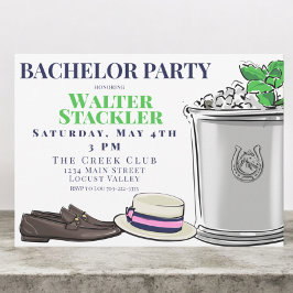 Preppy Bachelor Party Derby Inbjudningar