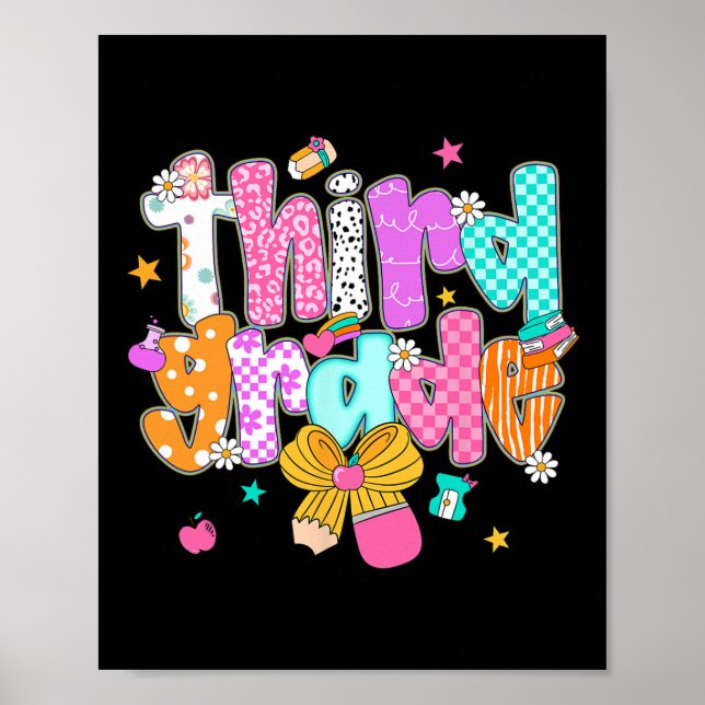 Preppy Back To School 3:e klass Coquette Bow Flick Poster (Framsidan)