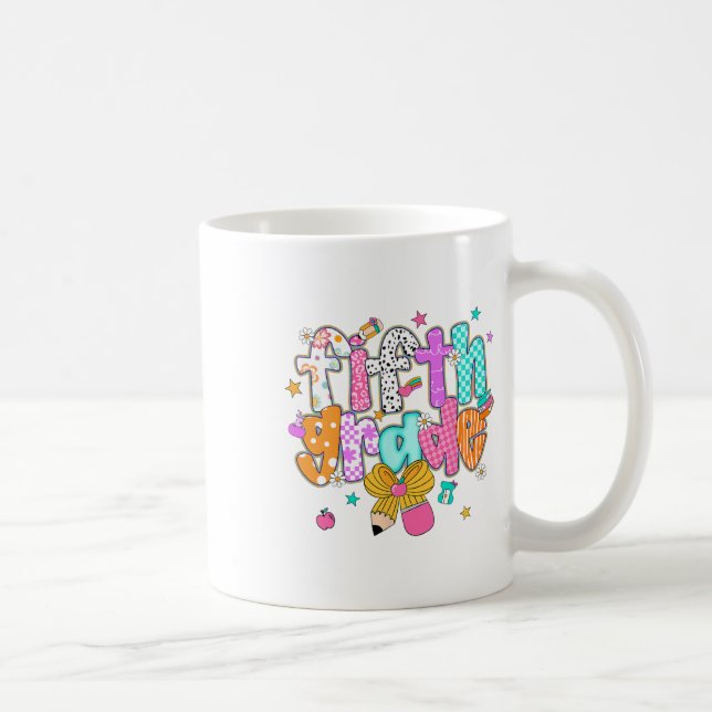 Preppy Back To School 5:e klass Coquette Bow Flick Kaffemugg (Höger)