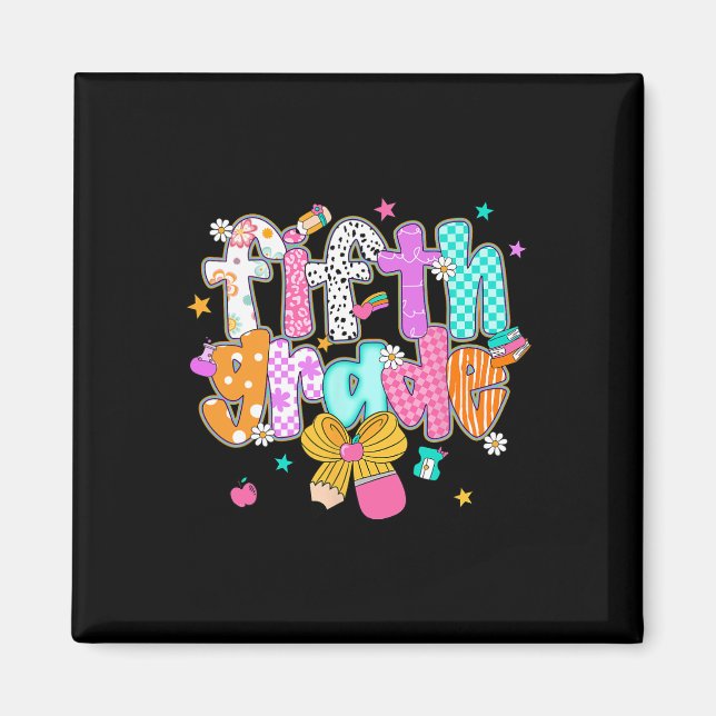 Preppy Back To School 5:e klass Coquette Bow Flick Magnet (Framsidan)