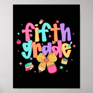 Preppy Back To School 5:e klass Coquette Bow Flick Poster