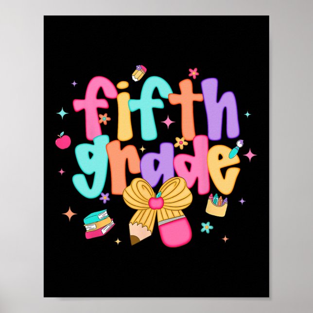 Preppy Back To School 5:e klass Coquette Bow Flick Poster (Framsidan)