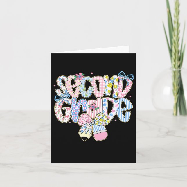 Preppy Back To School Blommig 2:a Klass Coquette G Kort (Framsida)