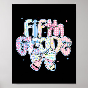 Preppy Back To School Blommig 5:e Klass Coquette G Poster