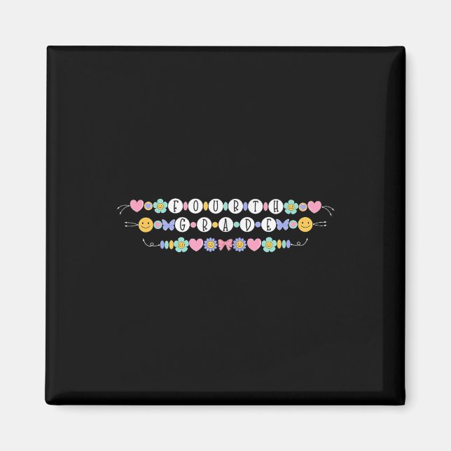 Preppy Back to school Fjärde Klass Bracelet Teache Magnet (Framsidan)