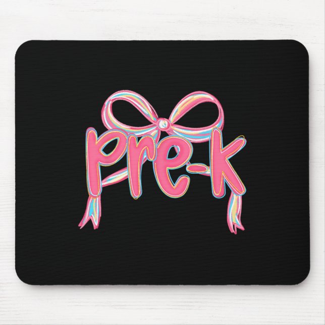 Preppy Back To School Förskola Rosa Coquette Bow T Musmatta (Framsidan)