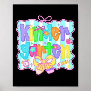 Preppy Back To School Förskole Coquette Bow Gi Poster