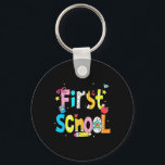 Preppy Back To School Happy First Day Of School Re Nyckelring<br><div class="desc">Preppy Back To School Happy First Day Of School Retro 1</div>