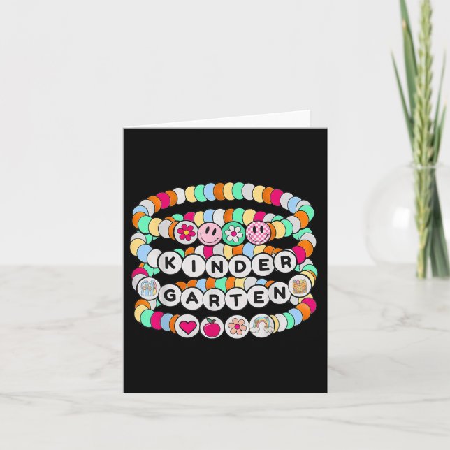 Preppy Back to school Kindergarten Bracelet Teache Kort (Framsida)