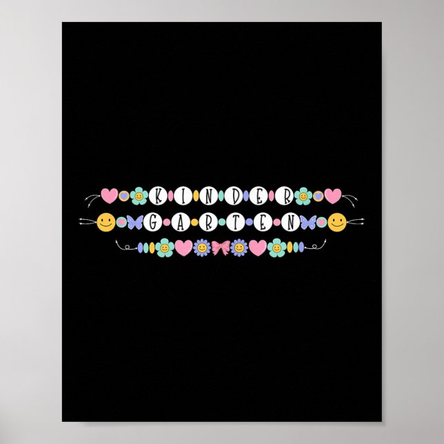 Preppy Back to school Kindergarten Bracelet Teache Poster (Framsidan)