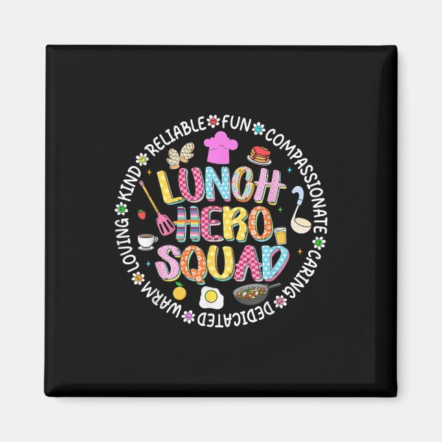 Preppy Back to school Lunch Dam Squad Cafeteria C Magnet (Framsidan)