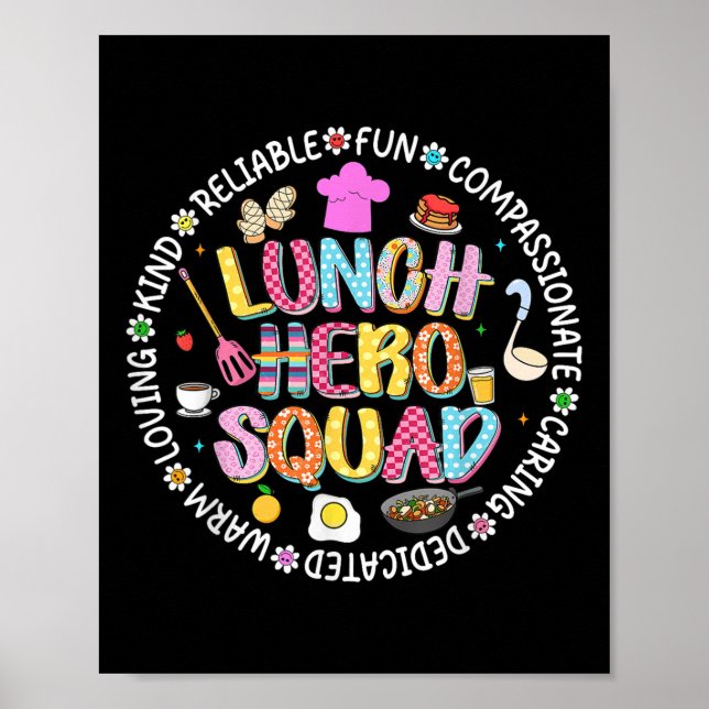 Preppy Back to school Lunch Dam Squad Cafeteria C Poster (Framsidan)