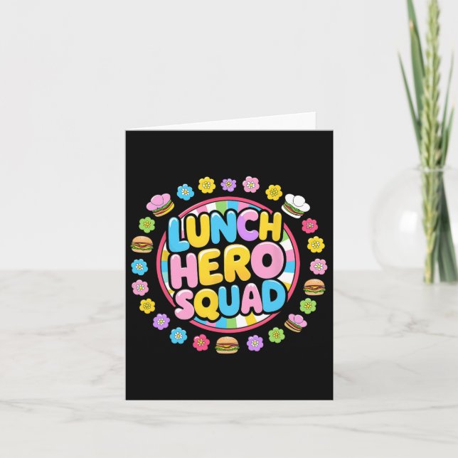 Preppy Back to school Lunch Dam Squad Lunch Hero Kort (Framsida)