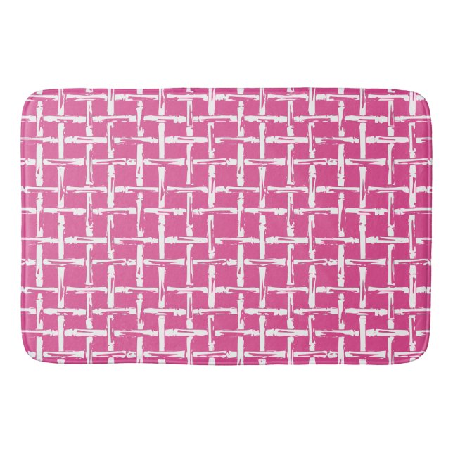 Preppy Bamboo – Hot Pink Coastal Badrumsmatta (Framsidan)
