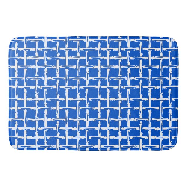 Preppy Bamboo – Royal Blue Coastal Badrumsmatta (Framsidan)