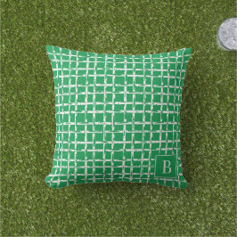 Preppy Bambu – Grönt Kustnära Monogram Kudde