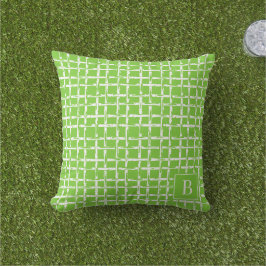 Preppy Bambu – Lime Kust Monogram Kudde