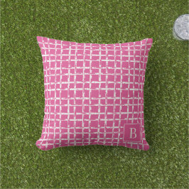 Preppy Bambu – Rosa Kust Monogram Kudde