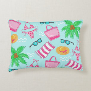 Preppy Beach Bikini Towel Handflatan Träd Towel Ba Prydnadskudde