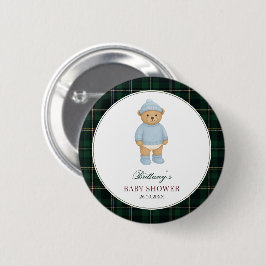 Preppy Bear Baby Shower Button Knapp