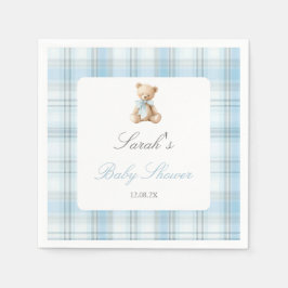 Preppy Bear Baby Shower Pojke Pappersservett